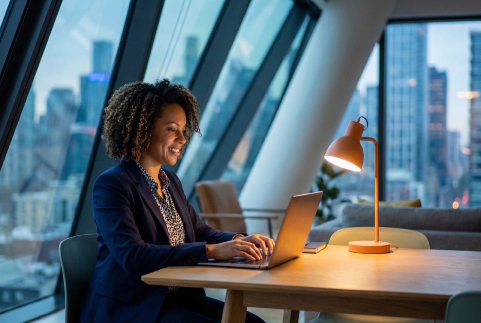 Professional migrant confidently managing finances in their new country